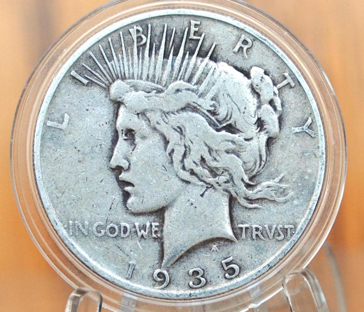 1935-S Peace Silver Dollar - Choose by Grade - San Francisco Mint - 1935 S Peace Dollar -Last Year Produced - 1935 S Silver Dollar