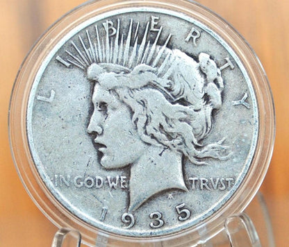 1935-S Peace Silver Dollar - Choose by Grade - San Francisco Mint - 1935 S Peace Dollar -Last Year Produced - 1935 S Silver Dollar