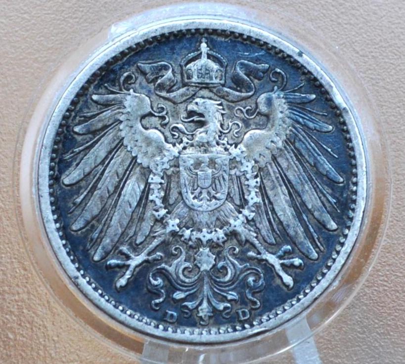 1905 German 1 Mark, D Mint Mark - XF+, Great Detail - German Empire Silver One Mark 1905, Silver Mark Coin - Awesome Coin