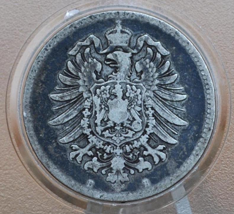 1874 German 1 Mark, B Mint Mark - VF/XF, Great Details - German Empire Silver One Mark 1874, Silver Mark 1874B, Great Coin