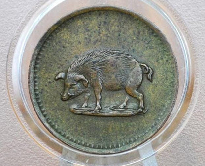 1800s German Spiel Marke - Pig Type - Vintage German Play Money - Pig Spiel Marke Germany Jeton Token - No Date - Perfect Condition