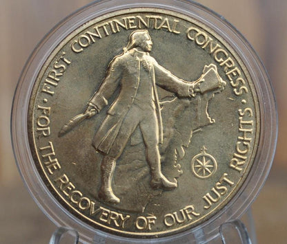 American Revolution Bicentennial Paul Revere Commemorative Medal 1975 - Lexington and Concord - Shot Heard Round the World - Bronze