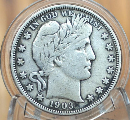 1903 Barber Silver Half Dollar - Choose by Grade / Condition - 1903 P Silver Half Dollar 1903 Barber Half 1903P Half Dollar, Nice Coin