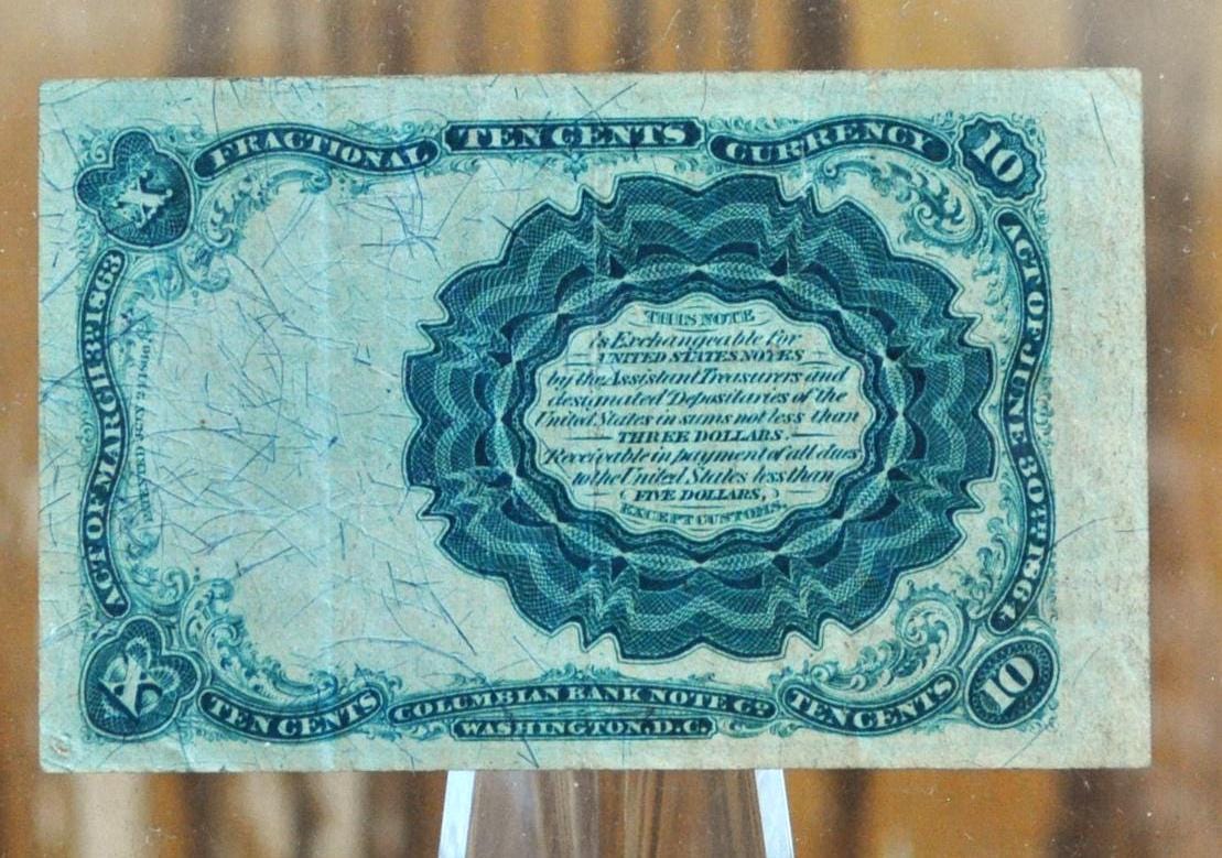 1874 5th Issue Fractional Currency 10 Cent - Choose by Grade/Condition - Long Key Seal - Fifth Issue Fractional Ten Cents Note - Fr. 1265