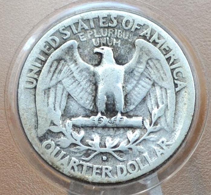 1932-D Washington Silver Quarter - F (Fine) plus / F-15 - Denver Mint - Key Date Washington 1932D - 1932 D Washington Quarter