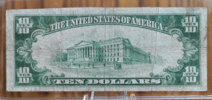 1929 South Otselic New York 10 Dollar National Currency Note - Type 1 Note - 1929 Brown Seal Ten Dollar NY National Bank Note - Fr. 1801-1