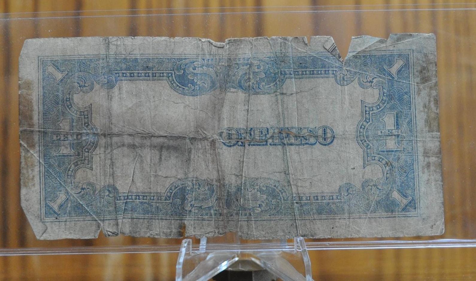 1942 Philippines Japanese Government 1 Peso Note- WWII Occupied Philippines, Block Numbers Only- 1942 Philippines One Peso Bank Note, P#109a