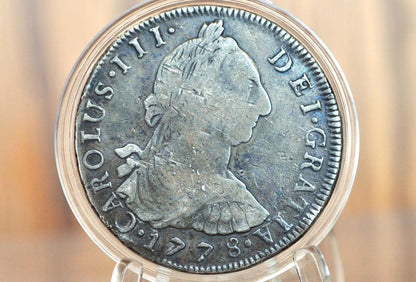 1778 Spanish 8 Reales, Bolivia - VF+ - Spanish Silver Colonial Era Coin - 1778 Eight Reales - Carolus Iiii - Spanish Bolivia, 1778 PR