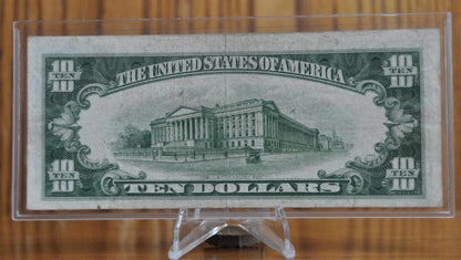 1934-C 10 Dollar Silver Certificate - VF+ (Very Fine+) Grade / Condition - Blue Seal 1934 C Ten Dollar Silver Certificate - Fr#1704, Fr1704