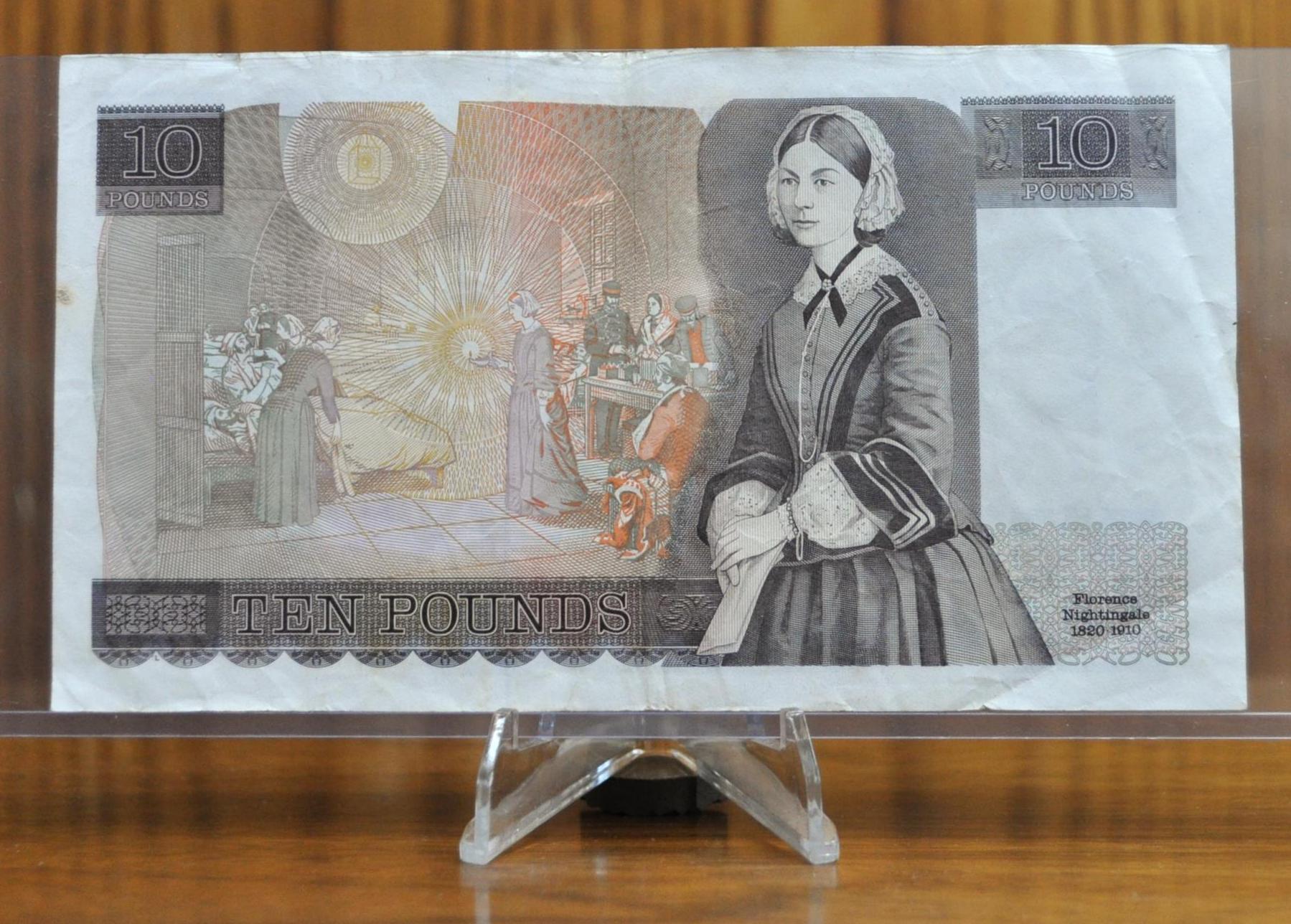 1984-86 Bank of England 10 Pound Note - D.H. Somerset Signature - Florence Nightingale Issue- With "L" - 1984 English Ten Pound Note- P#379c