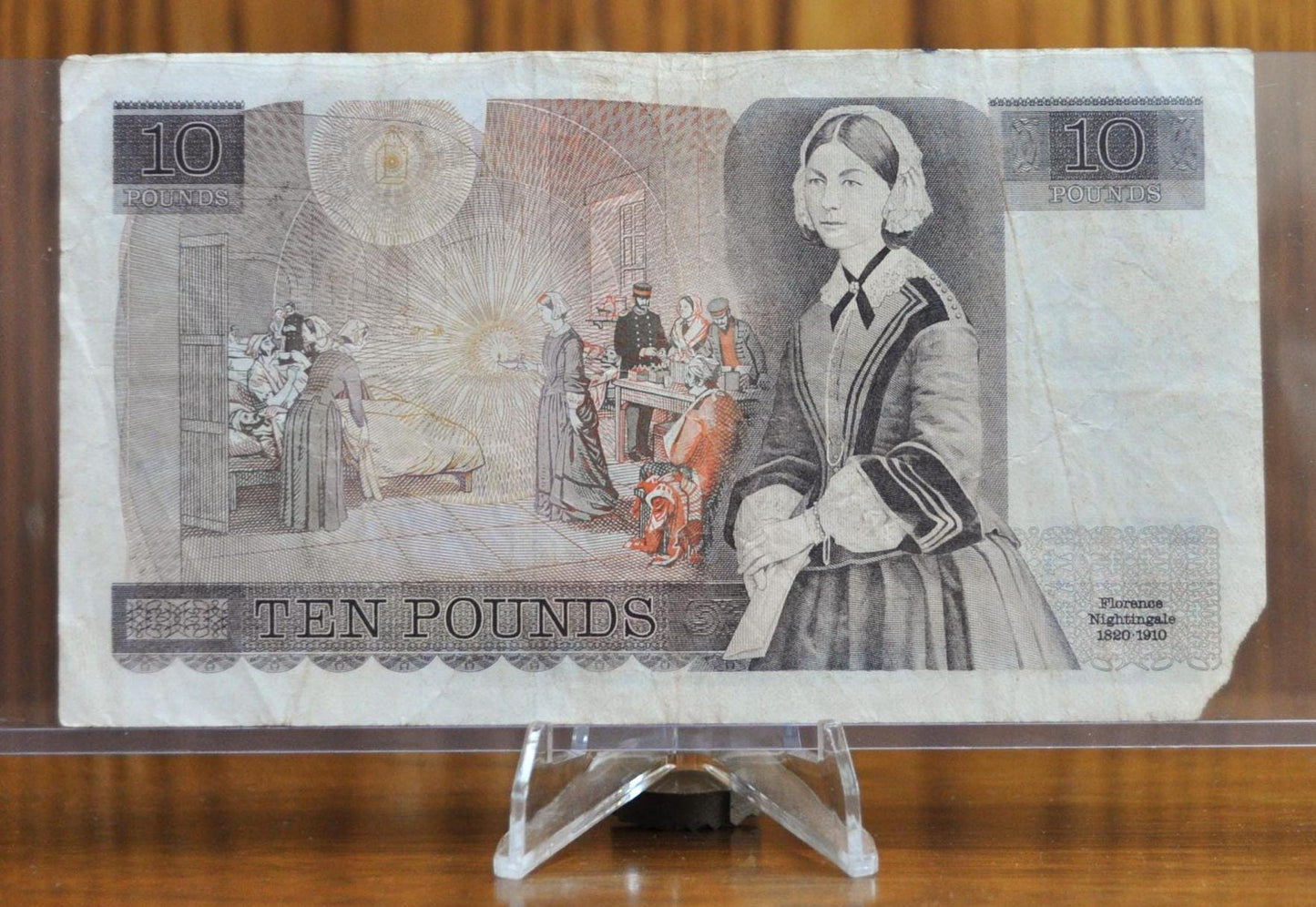 1980-84 Bank of England 10 Pound Note - D. H. F. Somerset - Florence Nightingale Issue- Without "L" - 1980 English Ten Pound Note- P#379b