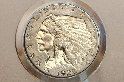 1926 2.5 Dollar Gold Coin - AU, Beautiful Coin - 1926 Quarter Eagle Gold 1926 Indian Head Gold, Affordable Price, Historic Coin