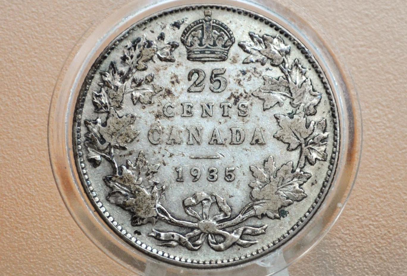 1918-1936 Canadian Silver Quarters - King George V - 92.5% Silver Quarters, Choose by Date - Canadian Coin Collection - Old Canada 25 Cents