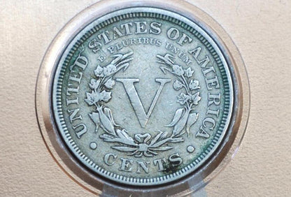 1892 V Nickel - AG (About Good) Grade - 1892 Liberty Head Nickel - Better Date - Nickel Collection
