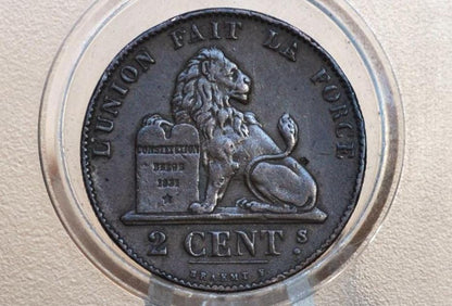 1860 Belgian 2 Centimes - XF, Great Detail - Leopold I - 1860 Belgium 2 Cents, Incredible Coin for a collection, Better Date