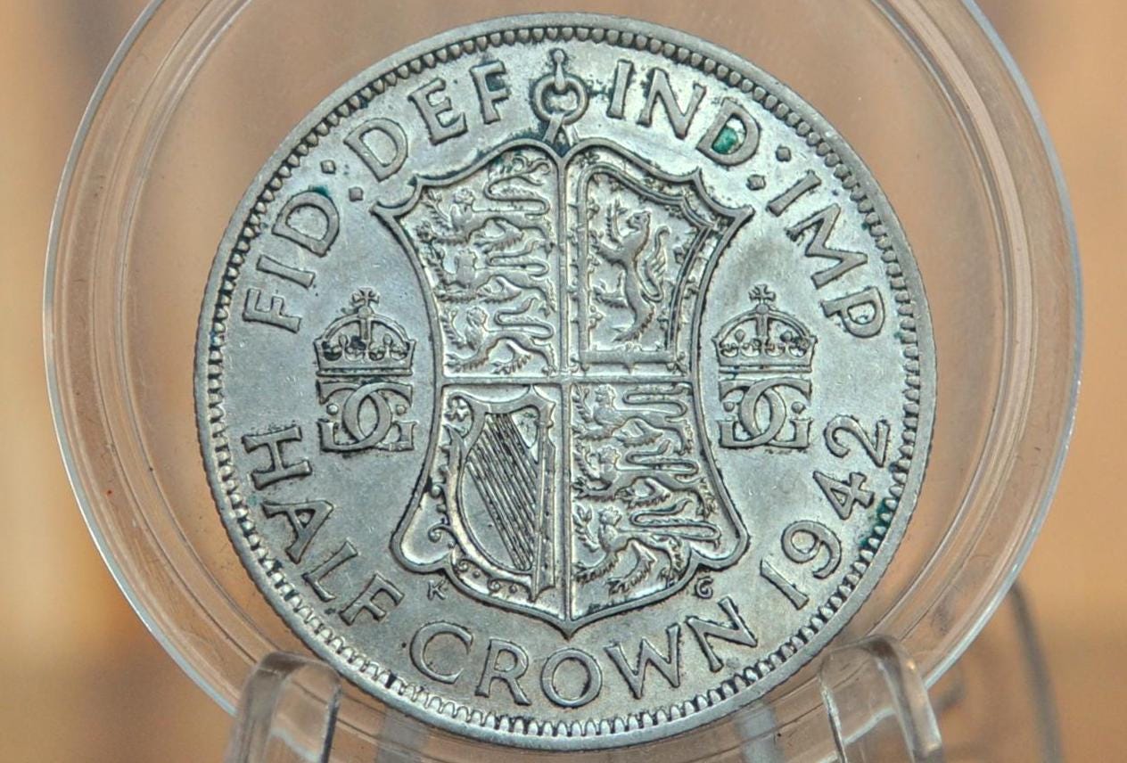 1940s Great Britain Half Crowns - King George - 1/2 Crown 1948 1949 United Kingdom HalfCrown Great for Jewelry, birthdays, gifts