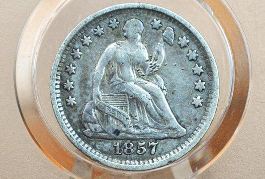 1857 Half Dime - VF (Very Fine) - 1857 Seated Liberty Half Dime - Early American Coin - 1857 Silver Half Dime Liberty Seated