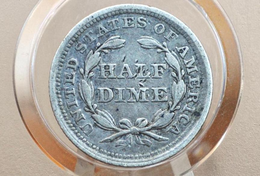 1857 Half Dime - VF (Very Fine) - 1857 Seated Liberty Half Dime - Early American Coin - 1857 Silver Half Dime Liberty Seated