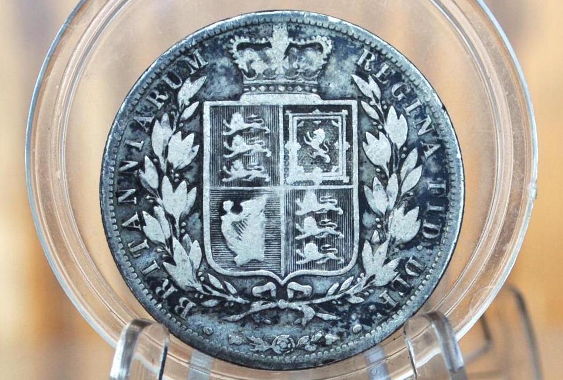 1886 Great Britain Half Crown - Awesome Coin, Better Date - Fine Grade / Condition - 1886 Silver 1/2 Crown 1886 United Kingdom HalfCrown