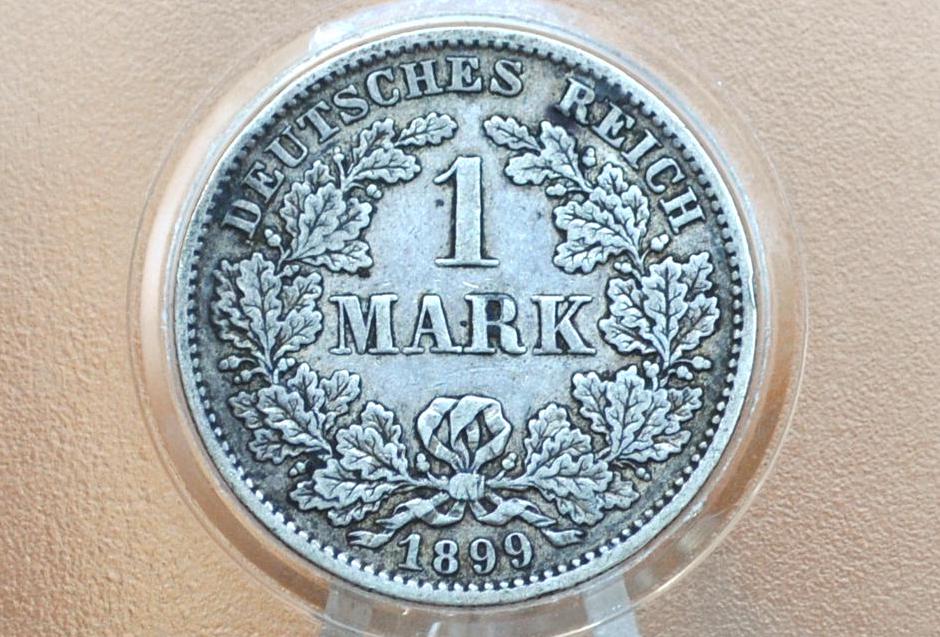 1899 German 1 Mark, A Mint Mark - XF, Great Details - German Empire Silver One Mark 1899, Berlin Mint Silver Mark 1899, Great Coin