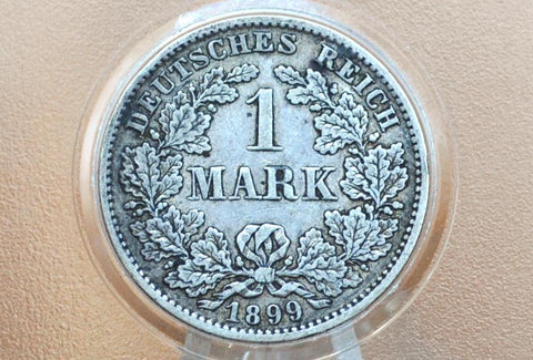 1899 German 1 Mark, A Mint Mark - XF, Great Details - German Empire Silver One Mark 1899, Berlin Mint Silver Mark 1899, Great Coin