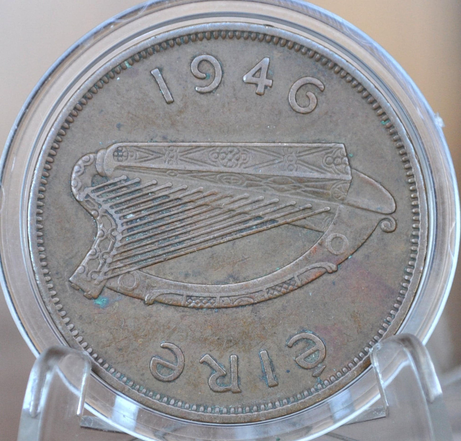 Irish 1 Penny Coins! - Choose by Date - Vintage Irish One Cent Coin Ireland - Hen with Chicks Design - Great for Gifts, Jewelry, 30's 40's+