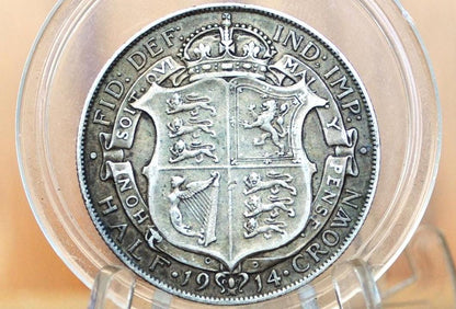 1914 Great Britain Half Crown - XF Grade / Condition, Toned - Great Coin - 1914 Silver 1/2 Crown 1914 United Kingdom HalfCrown, Authentic