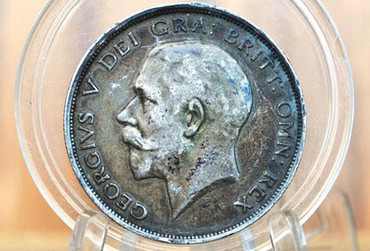 1914 Great Britain Half Crown - XF Grade / Condition, Toned - Great Coin - 1914 Silver 1/2 Crown 1914 United Kingdom HalfCrown, Authentic