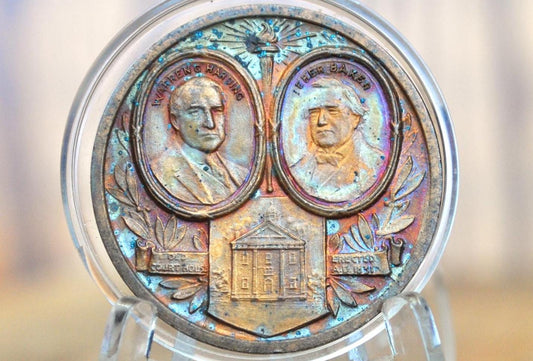 1922 Marion Ohio Centennial Town Medal, Really Cool & Unique Rainbow Toning, 1822 Centennial Anniversary Marion Ohio, Marion Steamshovel Co.