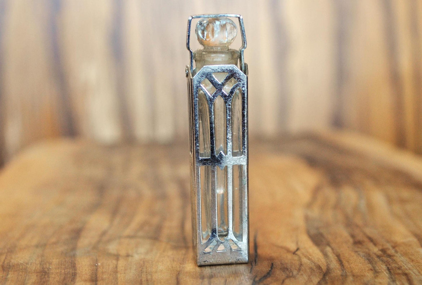 Antique Silver Perfume Bottle - Sterling Silver and Glass, Spring Loaded - Antique Sterling Perfume Flasks