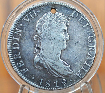 1819 Spanish 8 Reales, Mexico (1819 JJ) - AU Detail - Silver Colonial Era Coin - 1819JJ - Ferdinand VII - 1819 Eight Reales Mexico