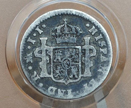 1817 Spanish 1/2 Real - Great Detail - Spanish Silver Colonial Era Coin - Ferdinand VII - 1817 One Half Real Silver Mexico