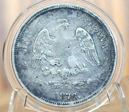 1876 Silver 50 Centavos Mexico - Scarce Date / Coin Type - Mexican Fifty Centavos Silver Mexican Coin 1876 Zs