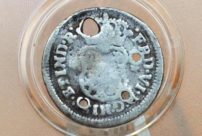 1754 Spanish 1/2 Real - Mexico as a Spanish Colony - Early Colonial Era Coin - Pirate Coin - 1754 Half Real Pillar Type