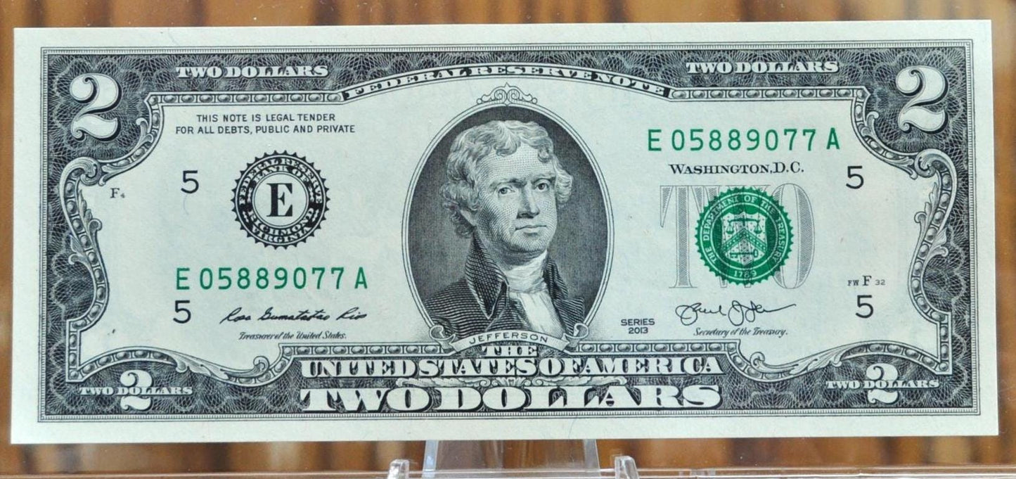 2013 2 Dollar Federal Reserve Note - Richmond, VA - UNC (Uncirculated) - 2013 Virginia Two Dollar Federal Reserve Note FRN - Fr. 1940-E