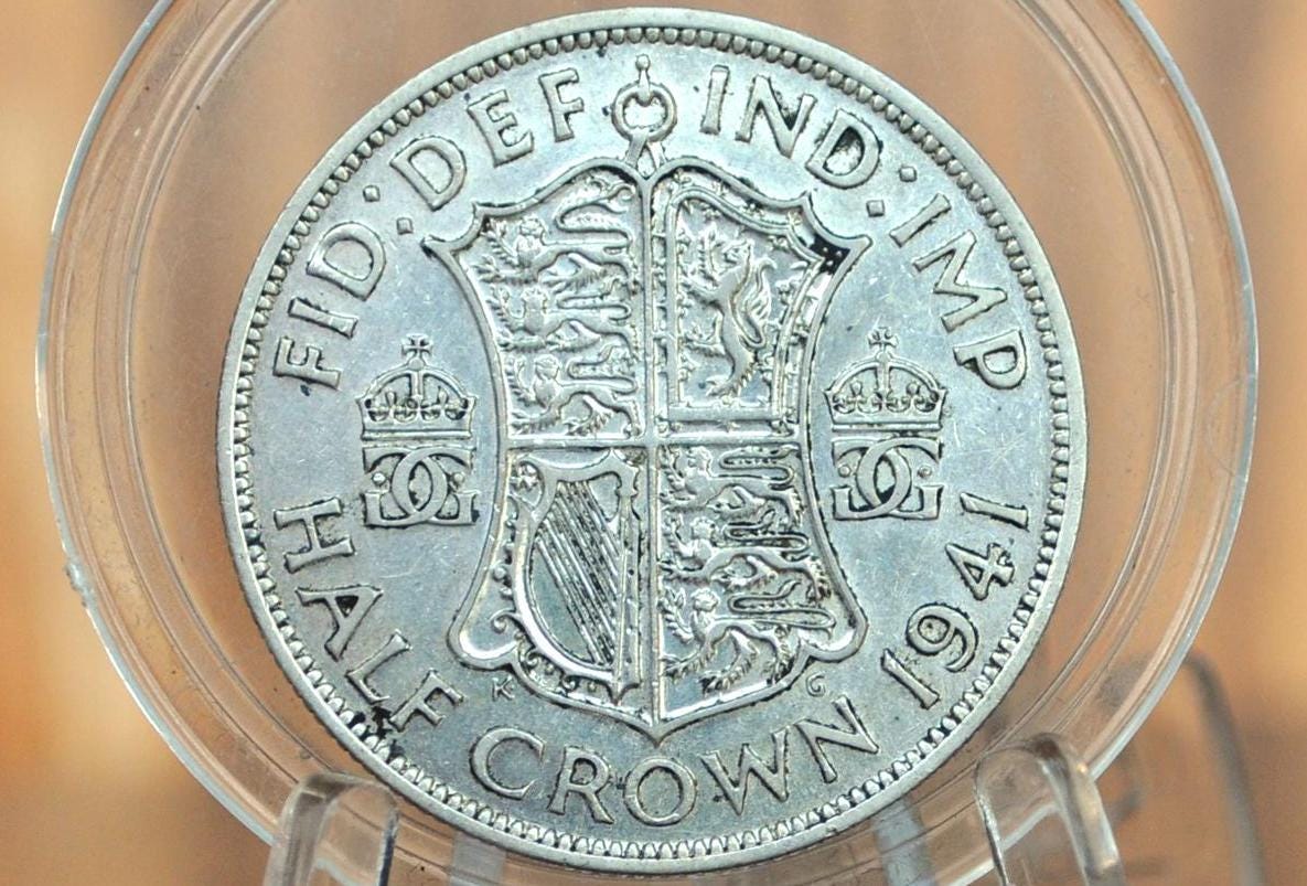 1910s-60s Great Britain Half Crowns, Choose by date! - 1/2 Crown 1937 1949 United Kingdom HalfCrown Great for Jewelry, birthdays, gifts
