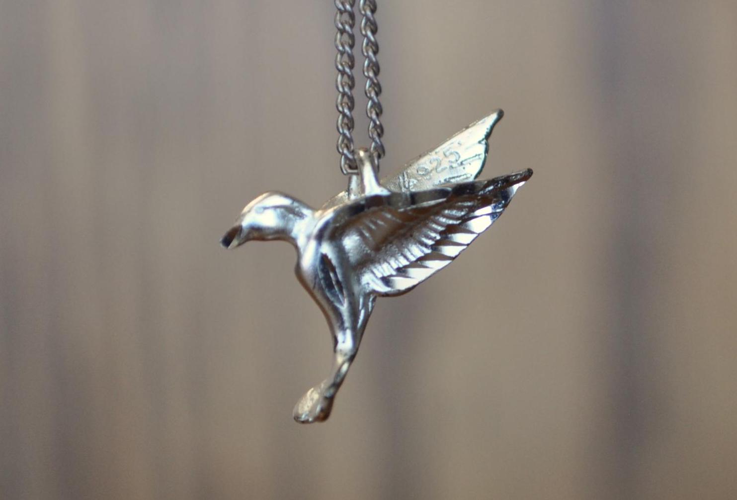 Beautiful Sterling Silver Hummingbird Charm! Great Piece, Lovely, Hummingbird Jewelry - Could be used as a charm or pendant!