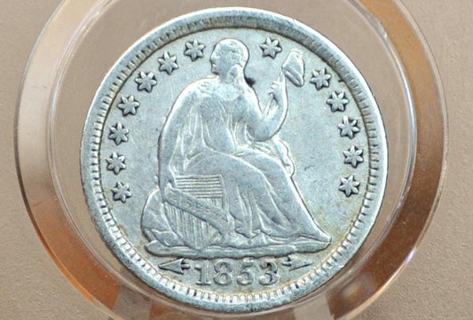 1853 Half Dime - Very Fine - 1853 Seated Liberty Half Dime - Early American Coin - 1853 Silver Half Dime Liberty Seated