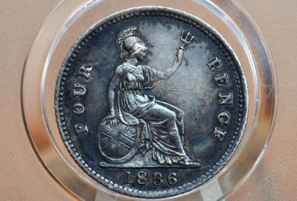 1836 Fourpence Great Britain 4 Pence Silver - AU (About Uncirculated) - UK 4 Pence Silver 1836 - Awesome Coin