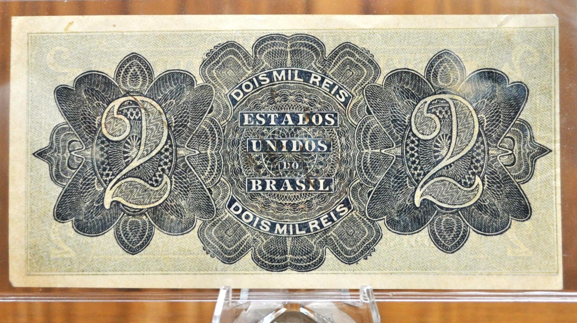 1921 Brazil Valor Recibido 2 Mil Reis Bank Note - Rare Signed Note - Uncirculated Condition - 1921 Brazilian Two Thousand Reis Note - P#16