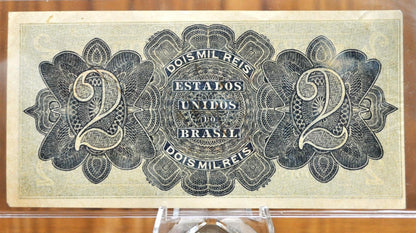 1921 Brazil Valor Recibido 2 Mil Reis Bank Note - Rare Signed Note - Uncirculated Condition - 1921 Brazilian Two Thousand Reis Note - P#16