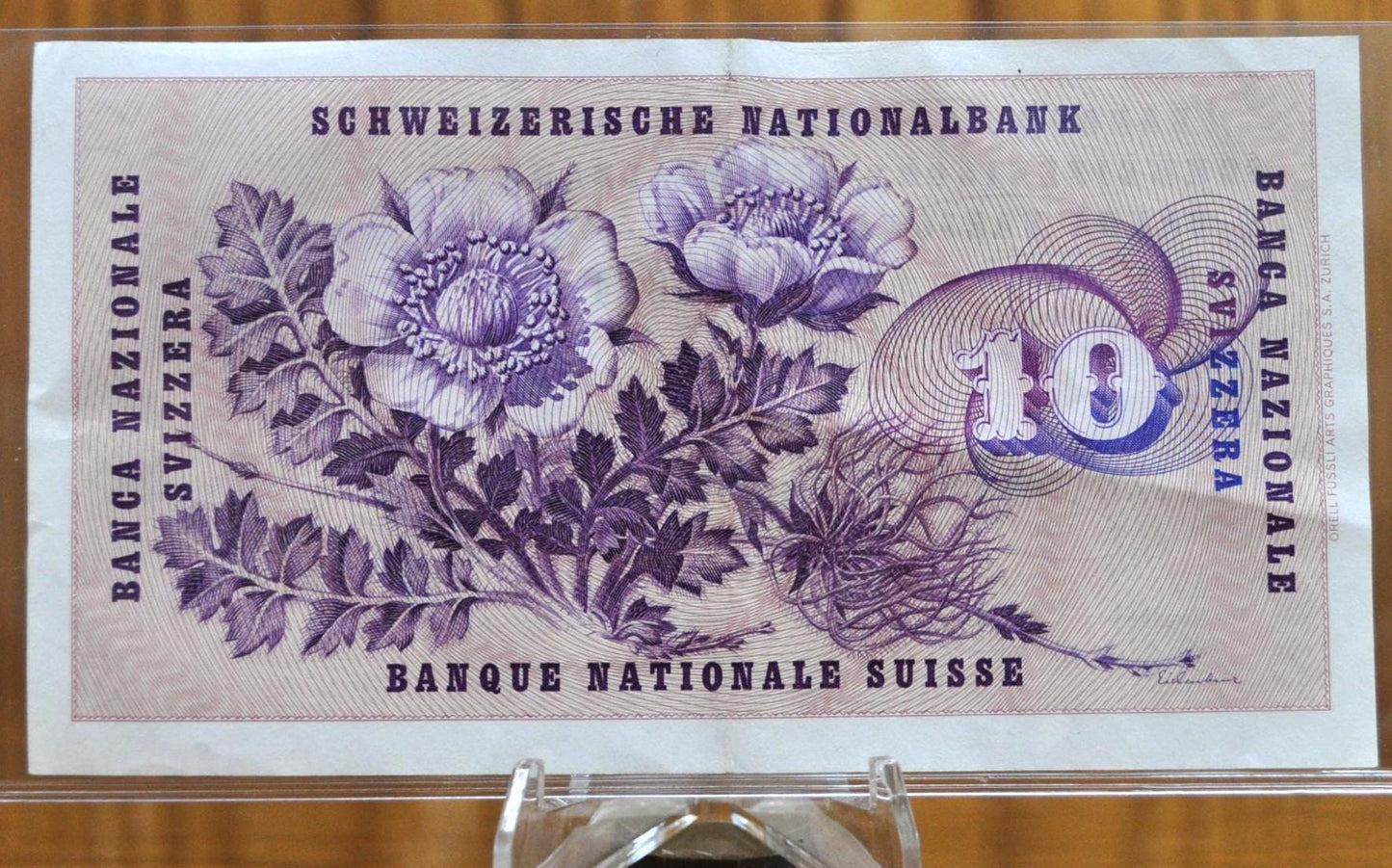 1967 National Bank of Switzerland 10 Francs Note - Gottfried Keller Issue Type - 1967 Switzerland Ten Francs Banknote - P#45m