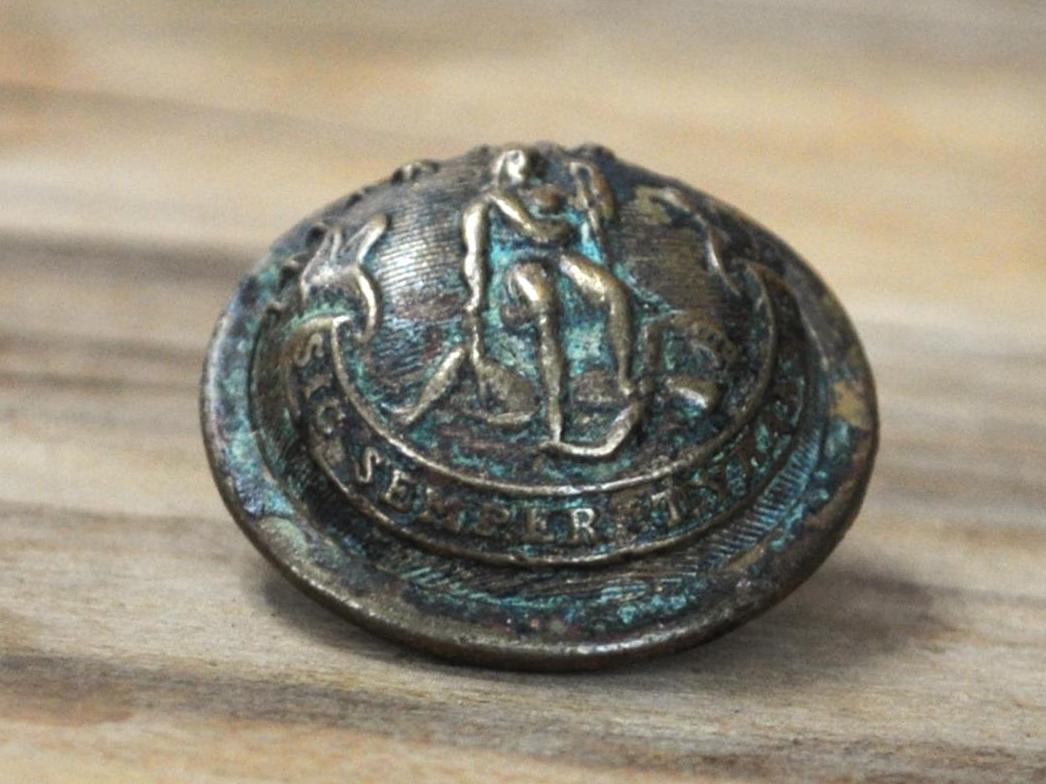 Antique Post-Civil War Era Virginia Officer Coat Button - 1870-92 - Antique Horstmann Bros & Co. Virginia Civil War Staff Officer Button