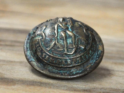 Antique Post-Civil War Era Virginia Officer Coat Button - 1870-92 - Antique Horstmann Bros & Co. Virginia Civil War Staff Officer Button