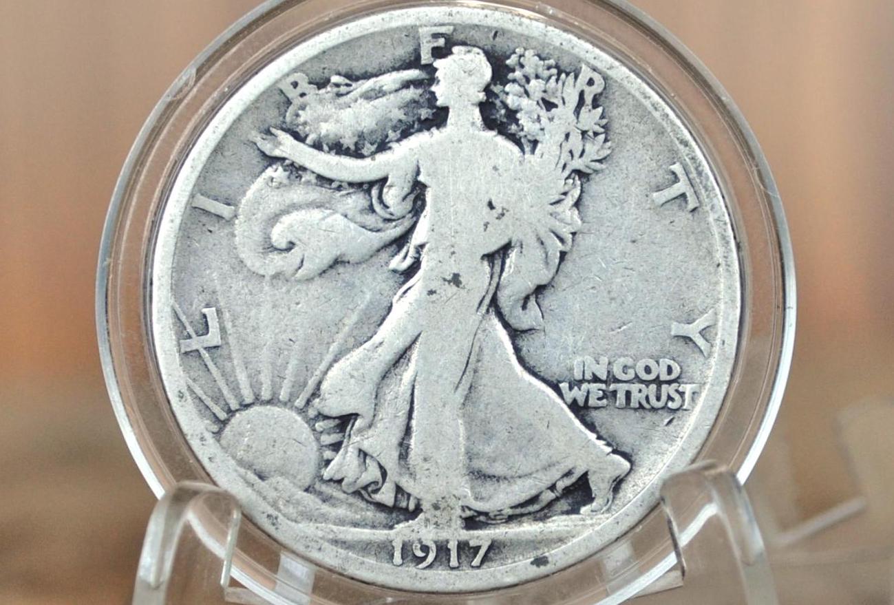 1917-S Obverse & Reverse S Walking Liberty Silver Half Dollar - Choose By Type And Grade -San Francisco Mint- Obverse S 1917 S Wlh