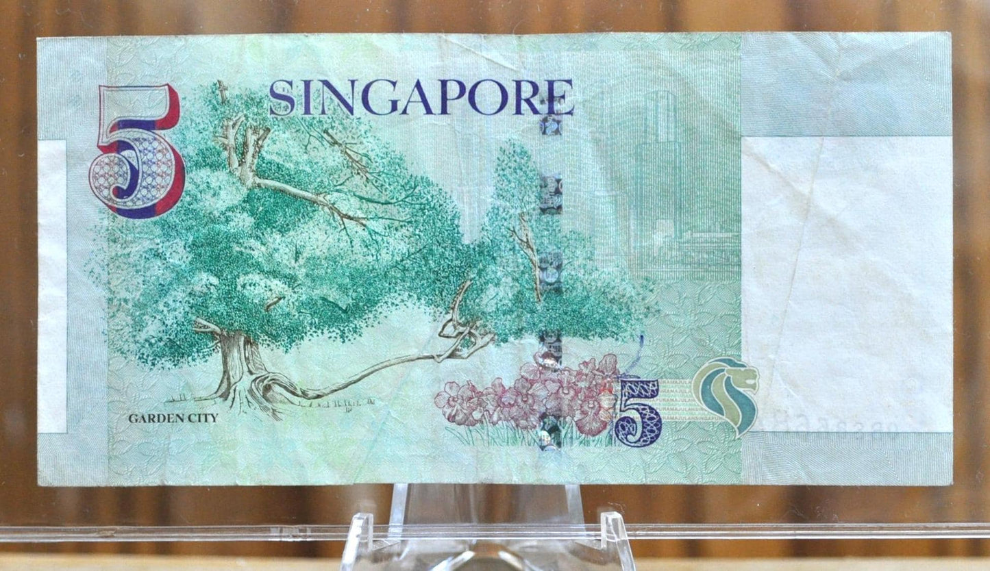 1999 (ND) Singapore 5 Dollar Bank Note - President Ishak Garden City Type - Portrait Series Issue - 1999 Singapore Five Dollar Note - P#39