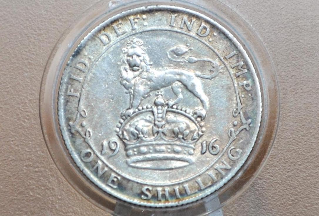 1916 Great Britain Silver 1 Shilling UK One Shilling 1916 - AU Grade - Queen Victoria - 1 Shilling 1916 Sterling Shilling Uk