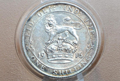 1916 Great Britain Silver 1 Shilling UK One Shilling 1916 - AU Grade - Queen Victoria - 1 Shilling 1916 Sterling Shilling Uk