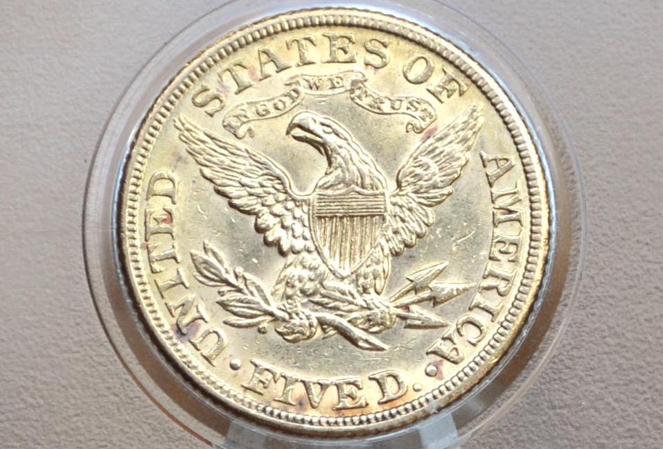 1903 Liberty Head 5 Dollar Gold Coin, 1903 Half Eagle - Uncirculated Grade/Condition - Five Dollar Gold Historic Coin, Competitively Priced