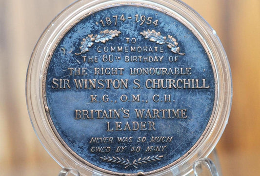 1954 Churchill Commemorative Medal - HIs 50th Birthday - Bronze Churchill Commemorative - Rarer Type and a Great Collection Addition